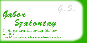 gabor szalontay business card